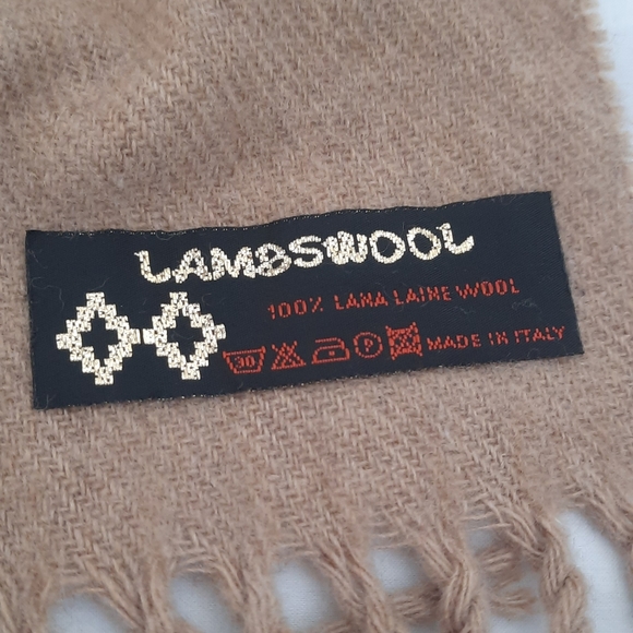 Lambswool Scarf, Tan Color, 56in x 12in, Super Soft - Picture 4 of 6